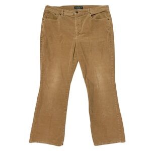 LRL Ralph Lauren Jeans Co‎ Classic Bootcut Corduroy Tan Pants Women Size 16